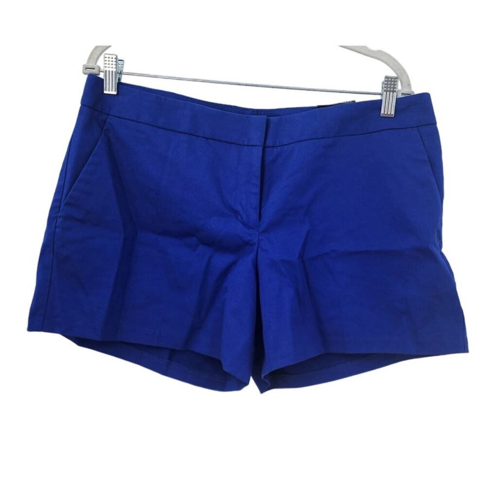 New NWT Express Casual Royal Blue Chino Mom Shorts‎ Size 12